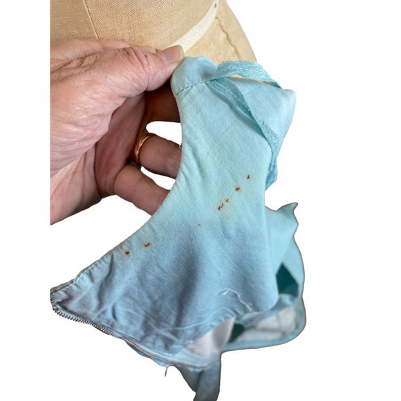 1960s blue cotton dress drop waist floral scooter dress by Cover Girl Size M - Picture 9 of 9